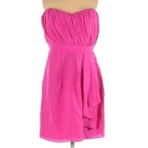 Shoshanna Hot Pink Silk Strapless Cocktail Prom Formal Dress NWT Sz. 0